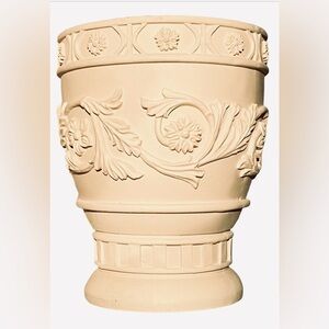 2 Pc Set: Trash Can & Tissue Holder, New Cream Renaissance Style free dish NEW